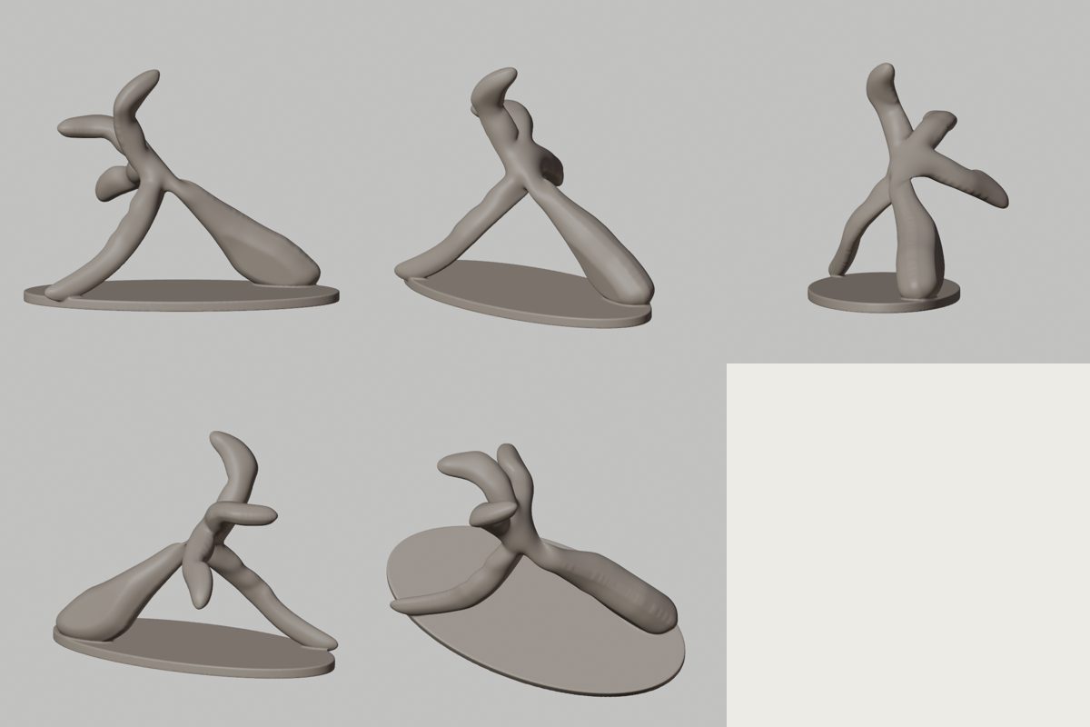 dai (大) dansant : de face, de trois quarts, de profil, de dos, de dessus.
